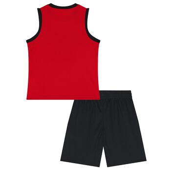 Boys Red & Black Jordan Logo Shorts Set