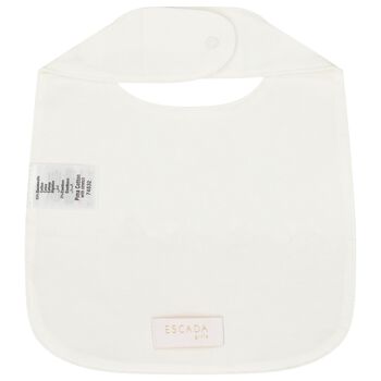 Baby Girls Ivory & Beige Logo Bib