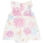 Baby Girls White Floral Dress, 1, hi-res