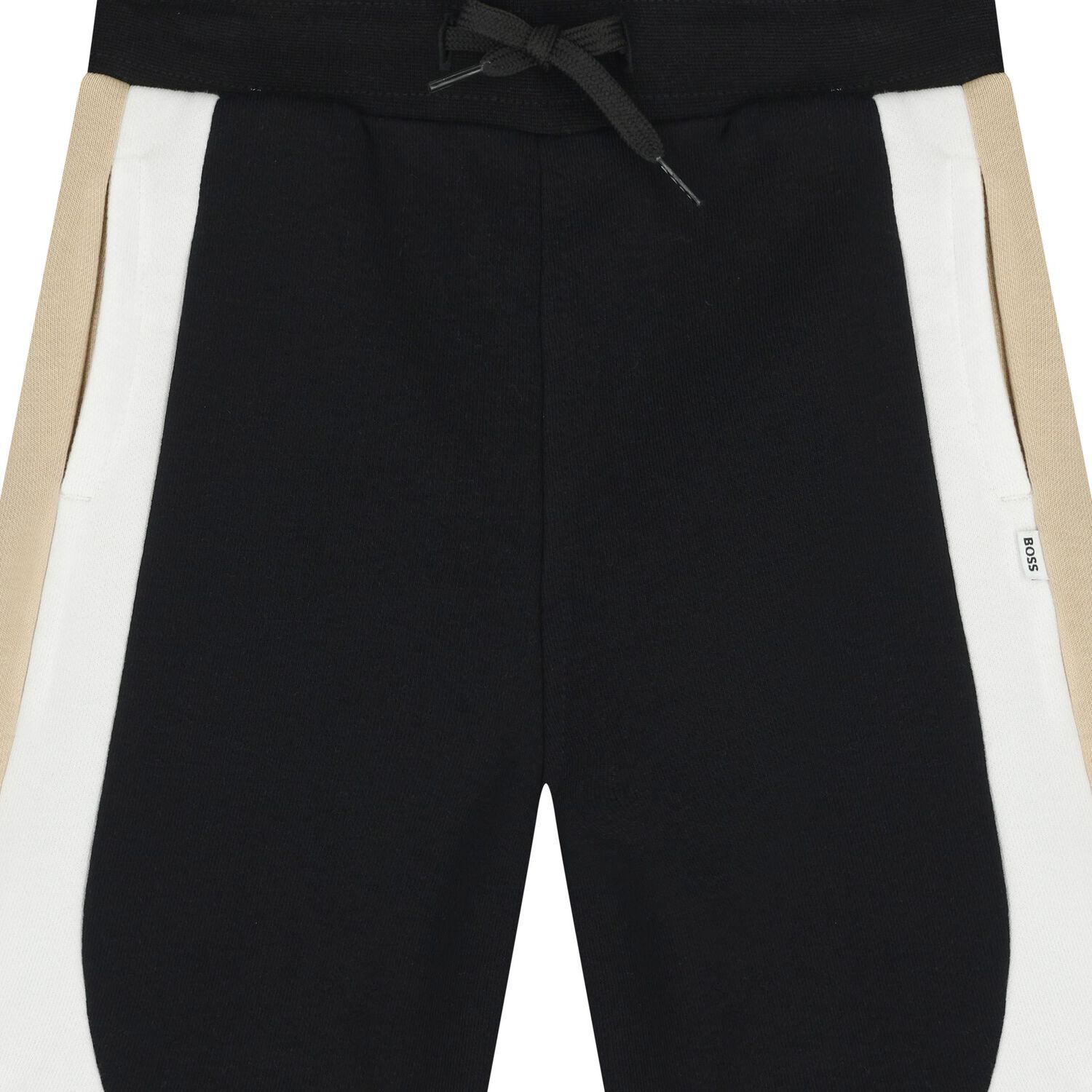 Boys Black Striped Shorts, 2, hi-res