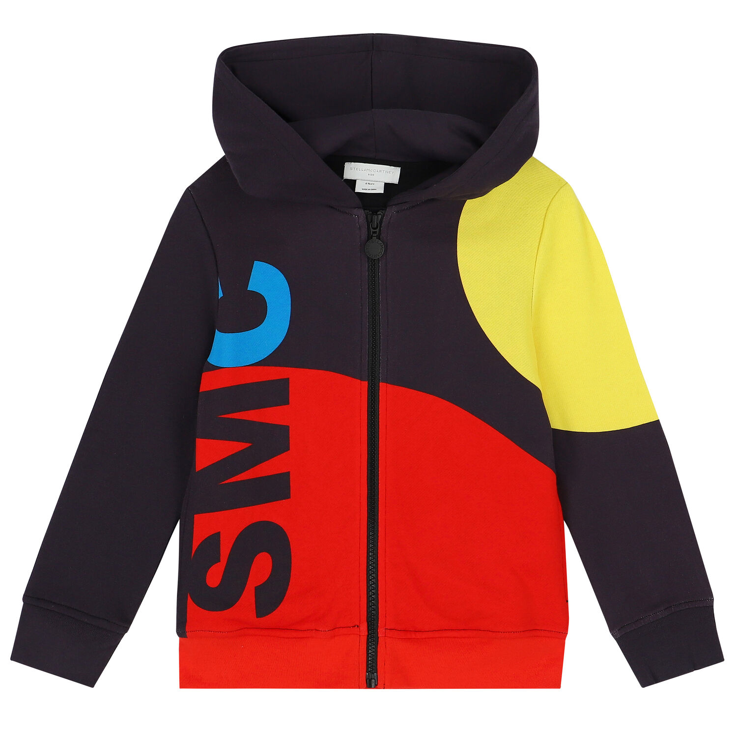 Boys Grey, Red & Yellow Logo Zip Up Top, 1, hi-res