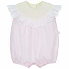 Baby Girls Pink, Yellow & White Romper, 1, hi-res