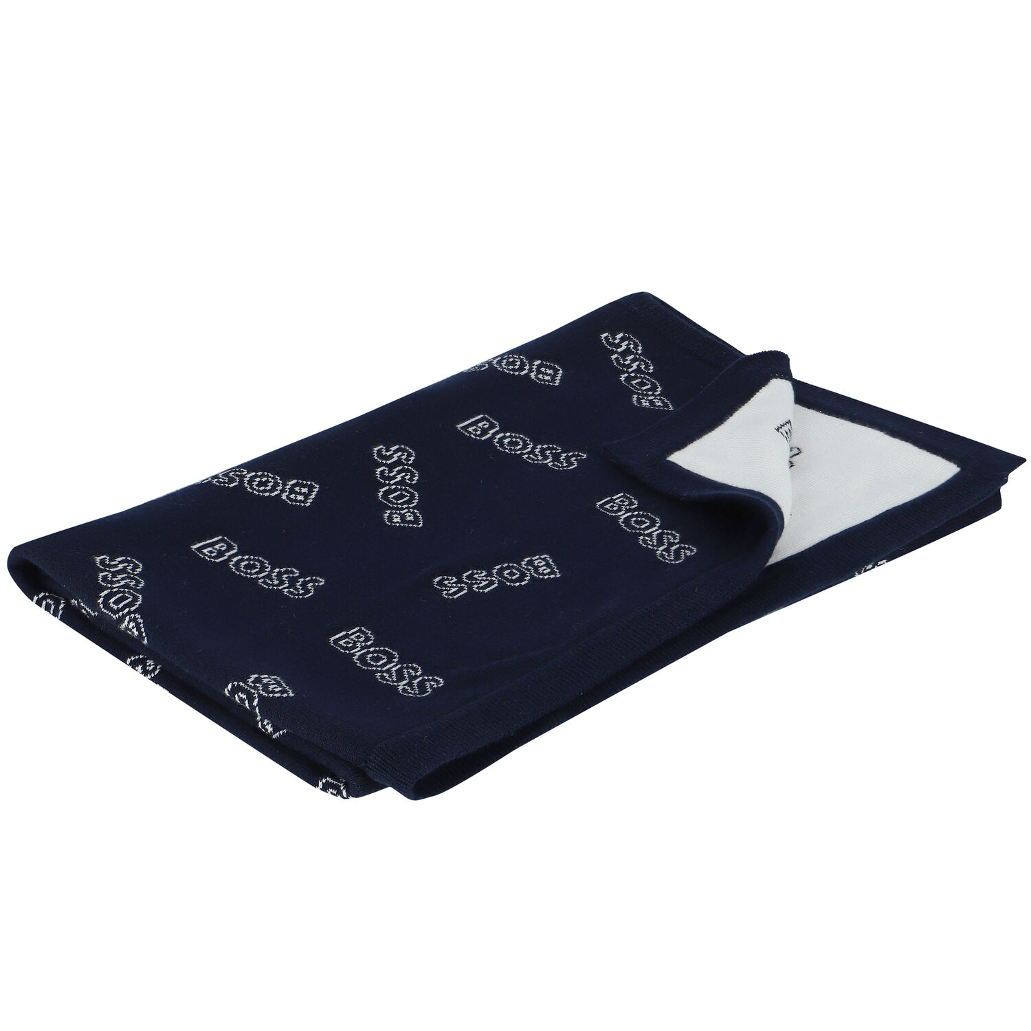 Baby Boys Navy Logo Blanket, 3, hi-res