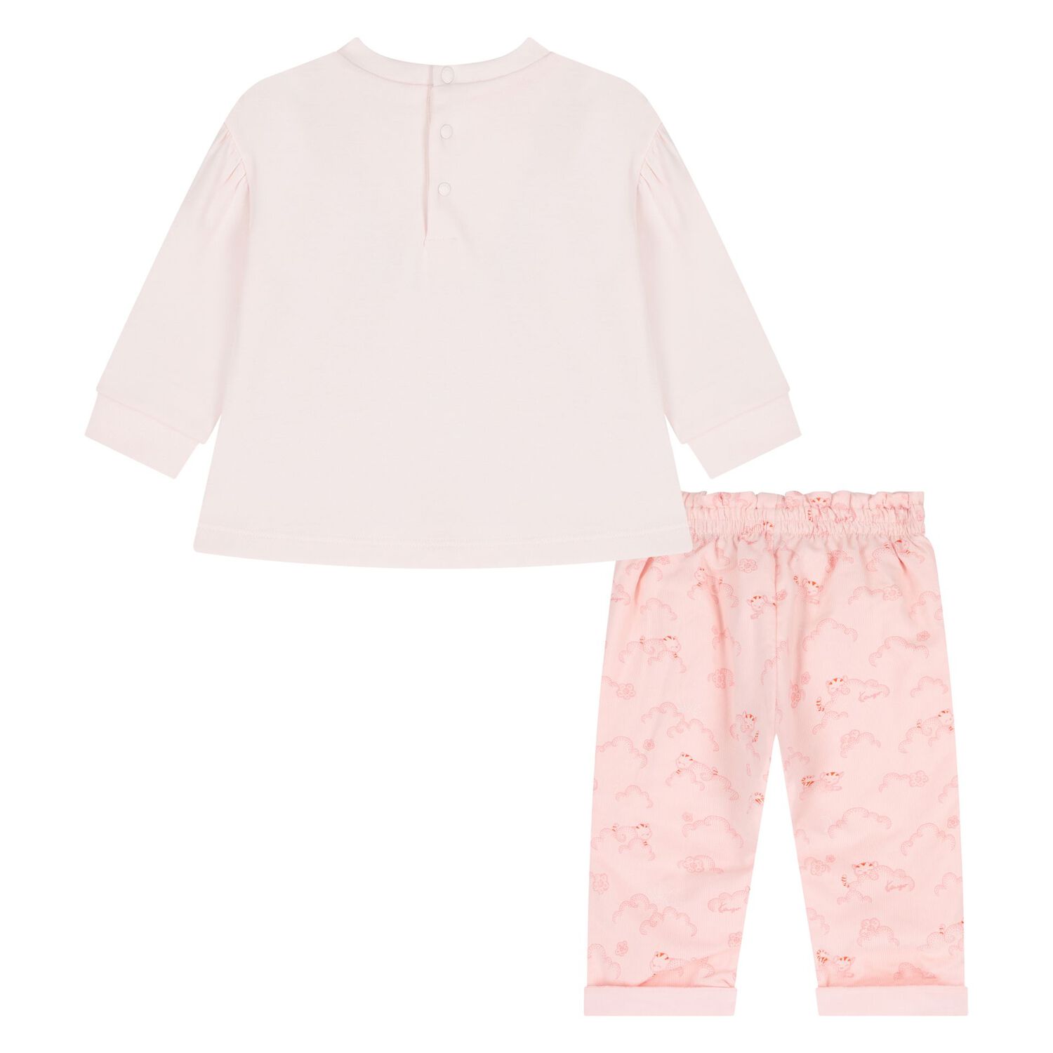 Younger Girls Pink Tiger Logo Trousers Set, 1, hi-res