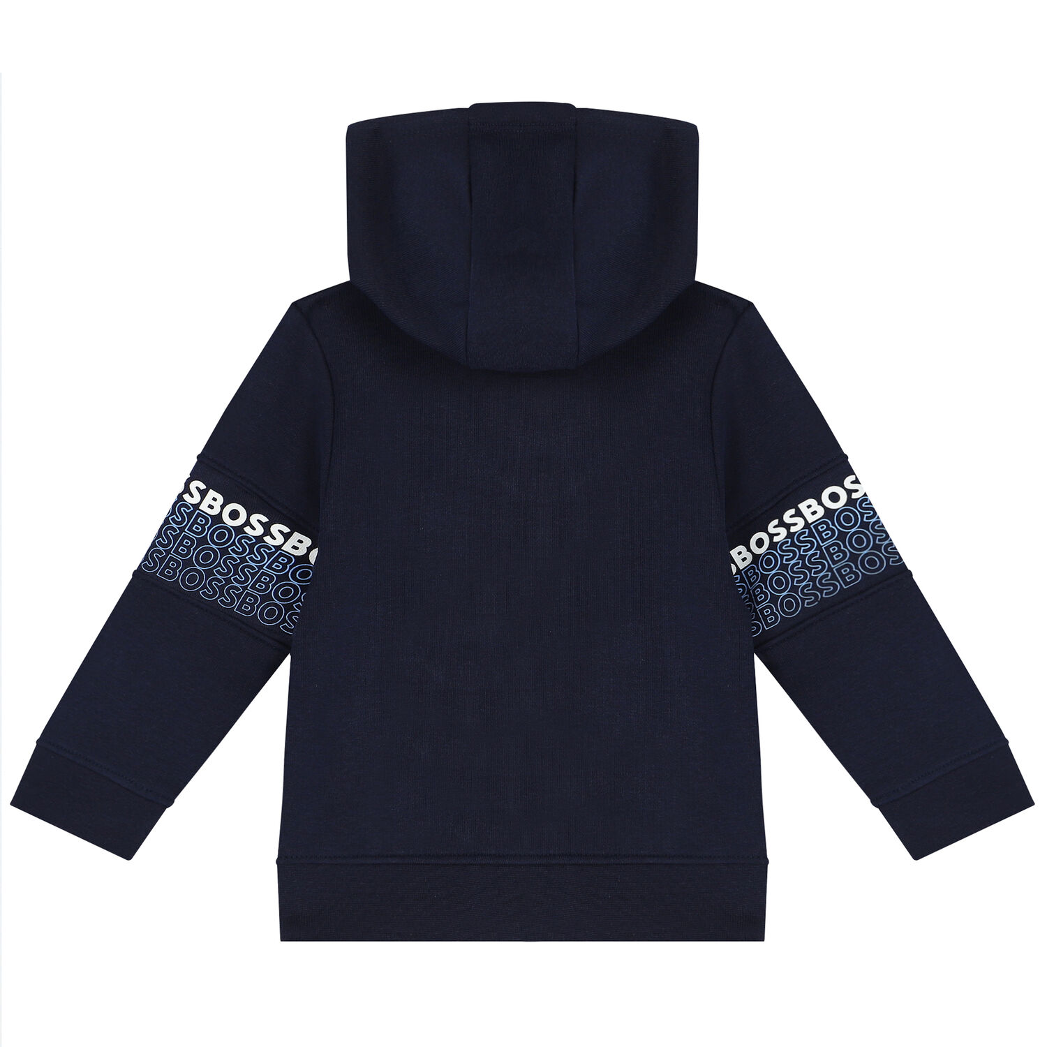 Younger Boys Navy Blue Logo Zip Up Top, 1, hi-res