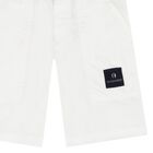 Younger Boys White Logo Shorts, 1, hi-res