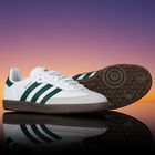 White & Green Samba OG Trainers, 1, hi-res