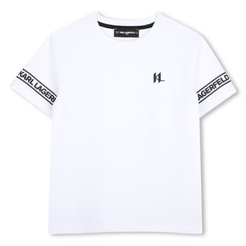 Boys Mini Me White Logo T-Shirt