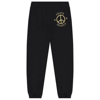 Girls Black Logo Joggers