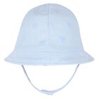 Baby Boys Blue & White Dungaree & Hat Set, 2, hi-res