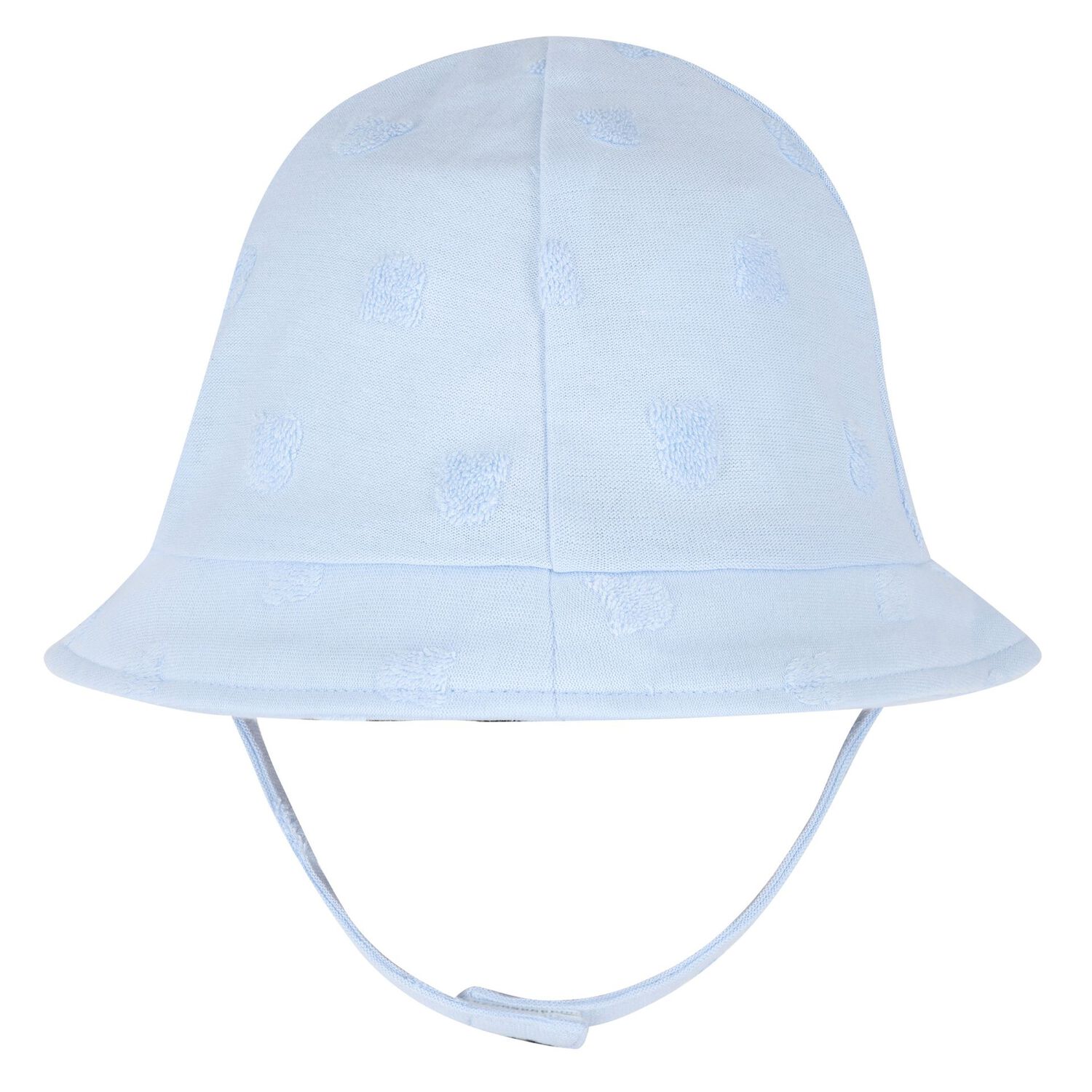 Baby Boys Blue & White Dungaree & Hat Set, 2, hi-res