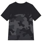 Black & Grey Logo Camouflaged T-Shirt, 1, hi-res