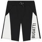 Boys Black Logo Shorts, 1, hi-res