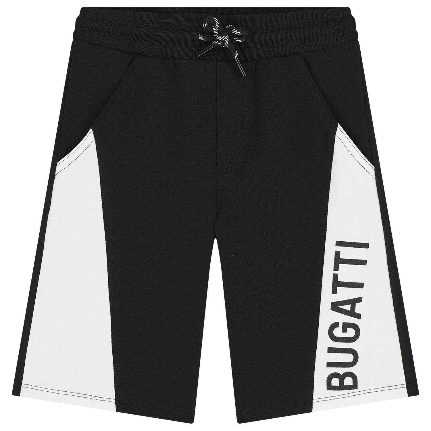 Boys Black Logo Shorts, 1, hi-res
