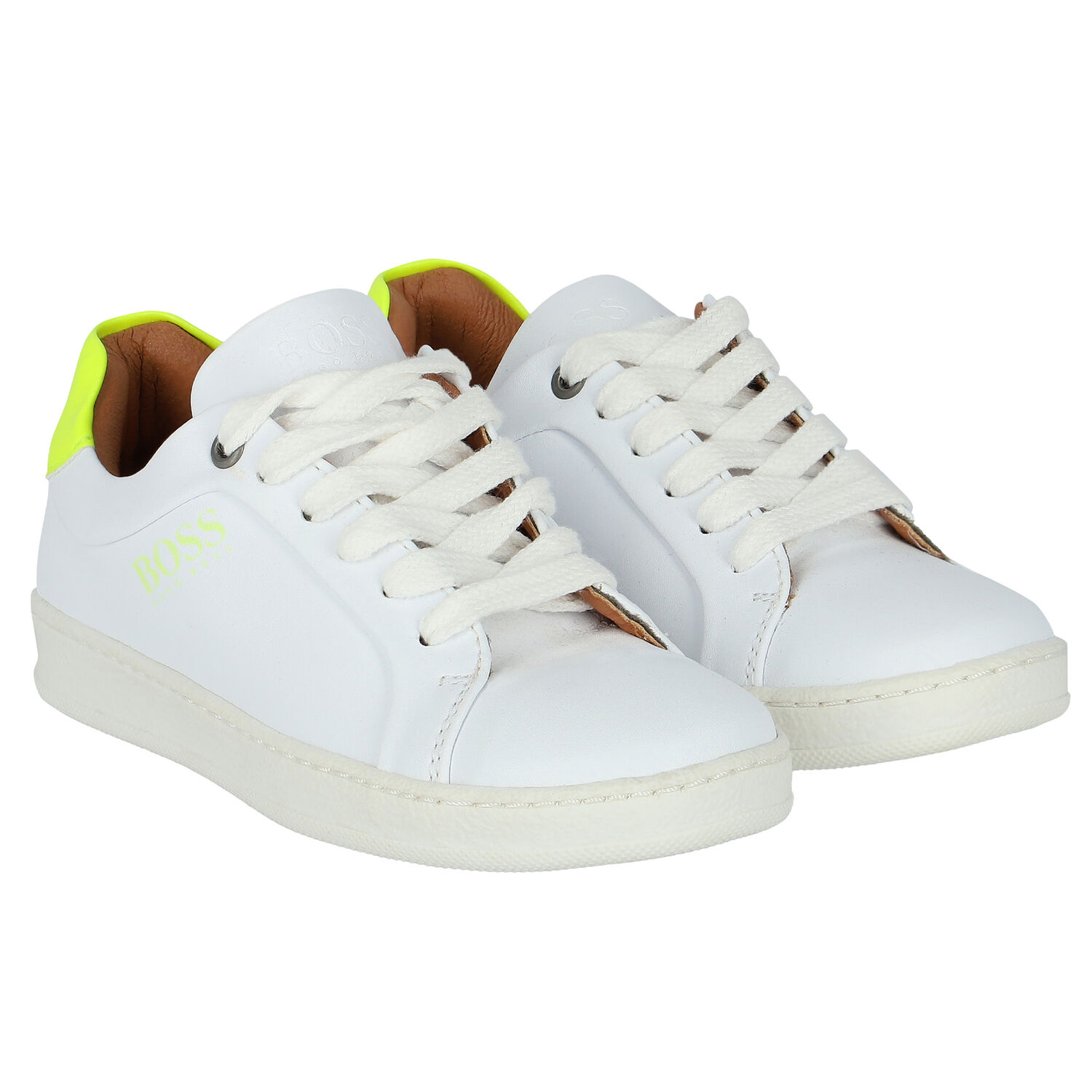 Boys White Mini Me Logo Trainers, 1, hi-res image number null