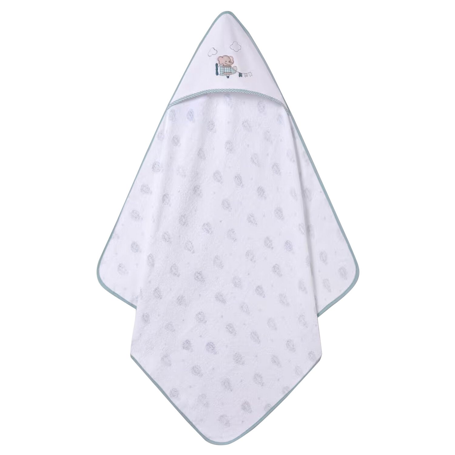 Baby Boys White Hooded Towel, 1, hi-res image number null