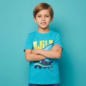 Boys Aqua Shark T-Shirt
