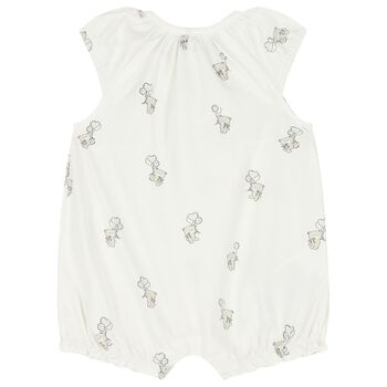 Ivory Teddy Bear Baby Romper