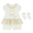 Ivory & Gold Elephant Romper Gift Set, 1, hi-res