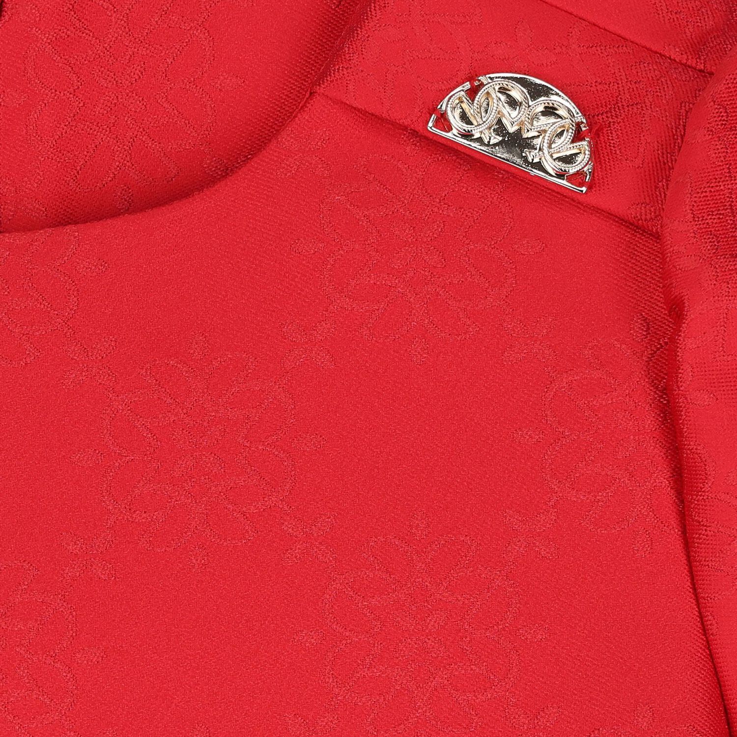 Girls Red Logo Jacquard Dress, 1, hi-res