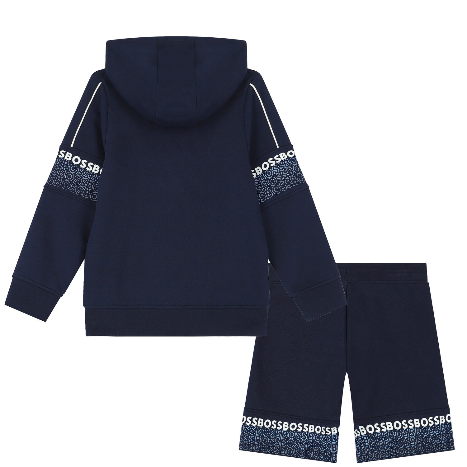 Boys Navy Logo Shorts Set, 1, hi-res