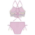 Girls Lilac & Ivory Zig-Zag Crochet Bikini, 1, hi-res