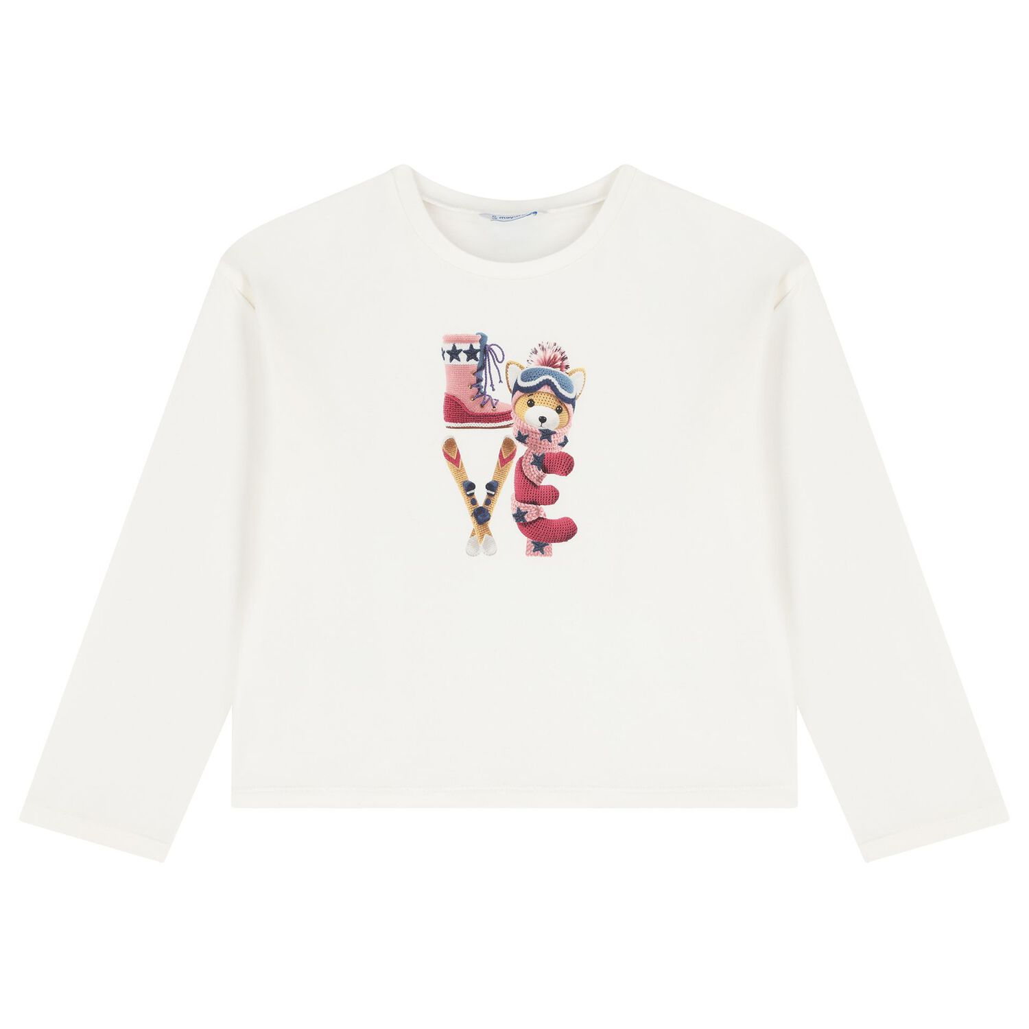Girls White & Pink Printed Tracksuit ( 3 Piece ), 2, hi-res