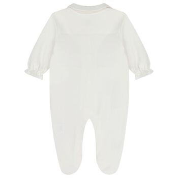 Baby Girls Ivory Bow Babygrow