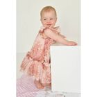 Baby Girls Pink Floral Tulle Dress , 1, hi-res