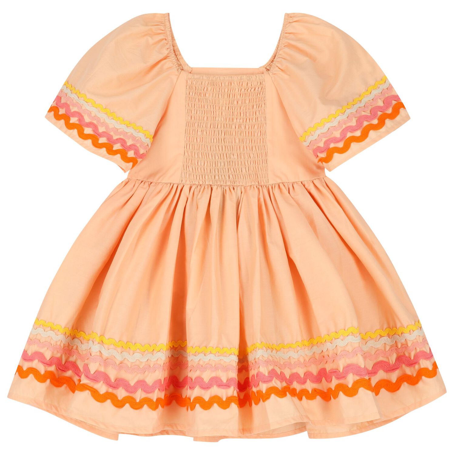 Girls Orange Ric Rac Dress, 1, hi-res image number null