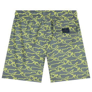 Boys Green Shark Swim Shorts