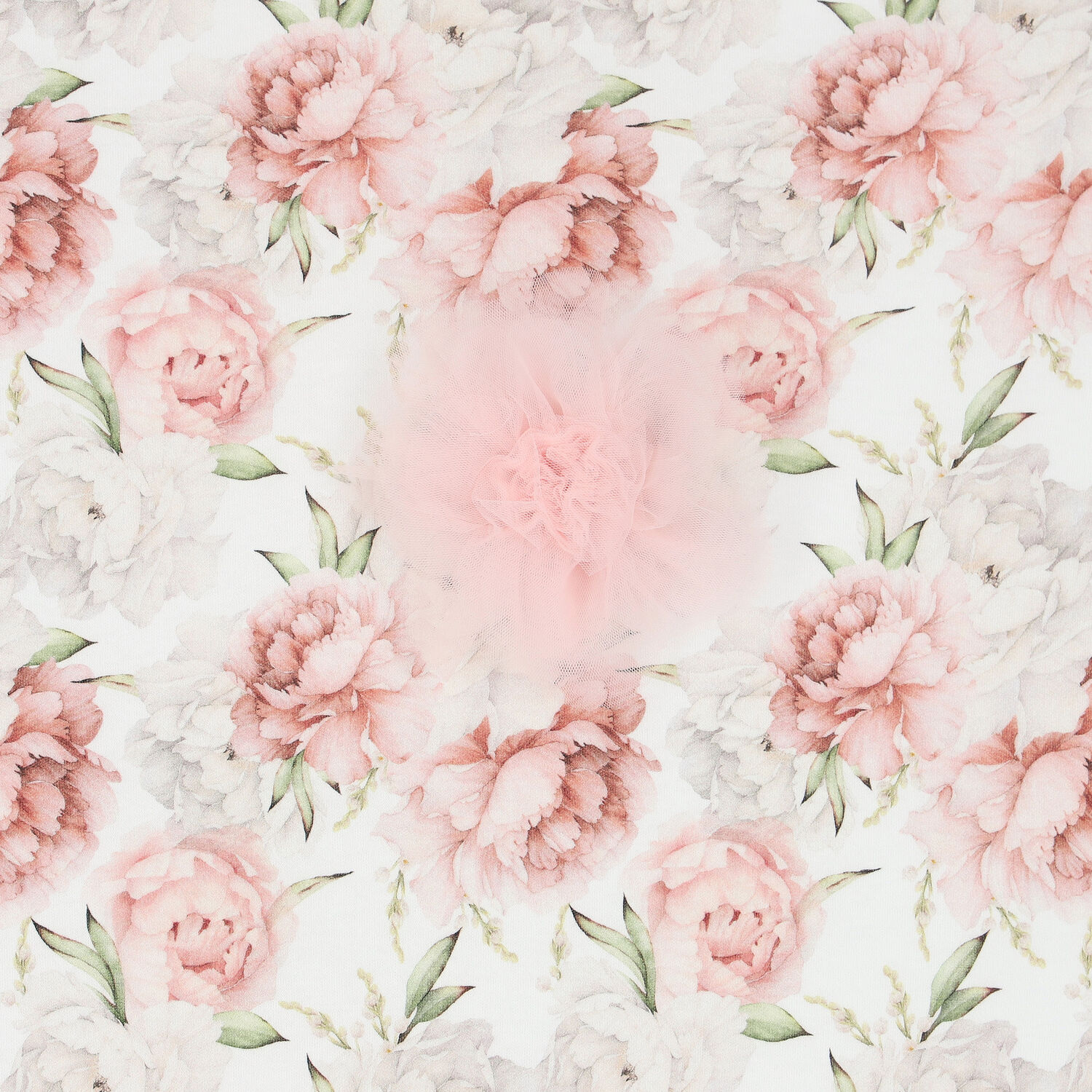 Baby Girls White Floral Blanket, 1, hi-res
