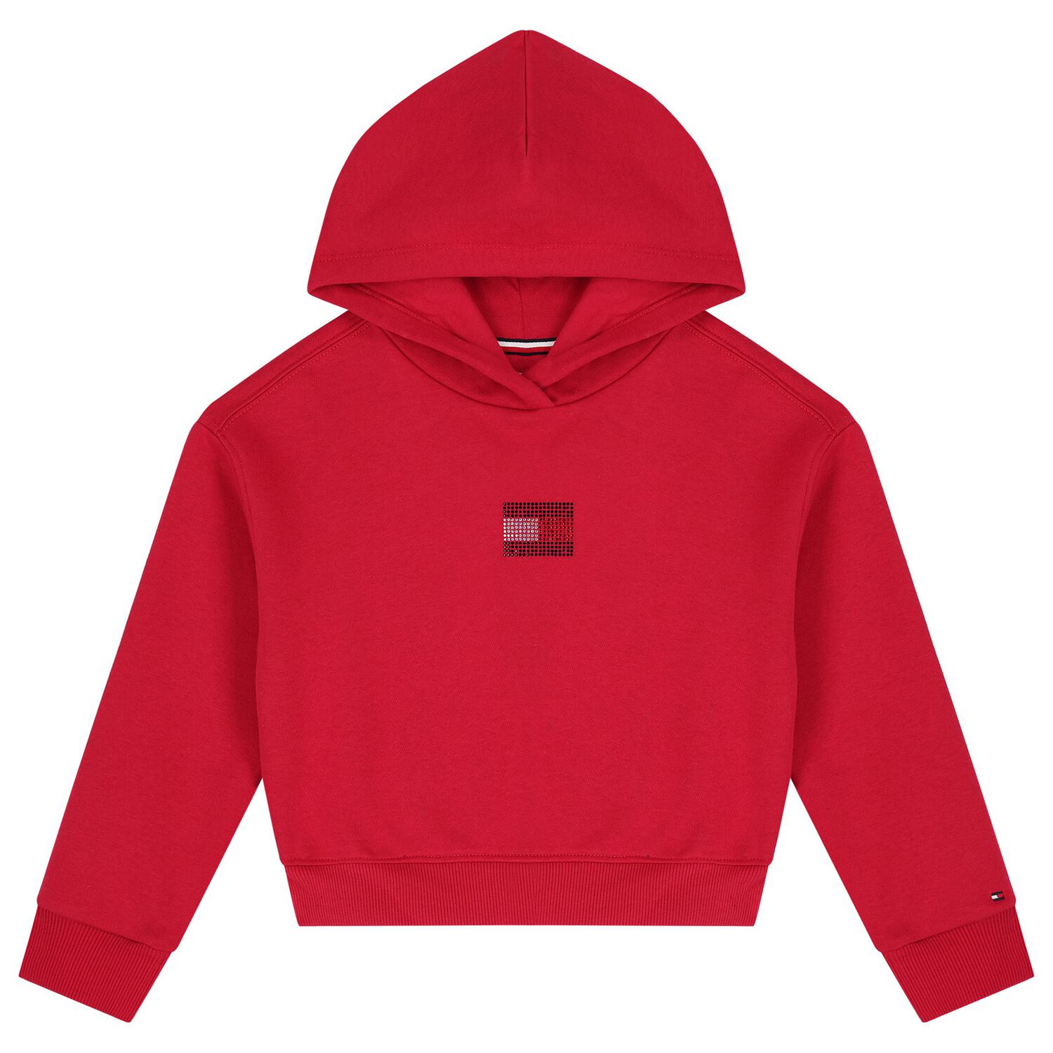 Girls Pink Embellished Logo Hooded Top, 1, hi-res