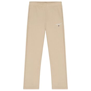 Boys Beige Logo Joggers