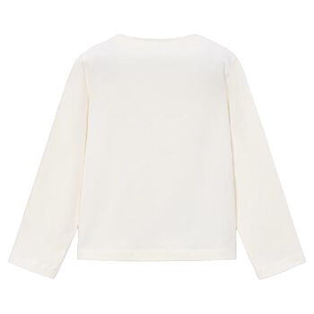 Girls Ivory Long Sleeve Top