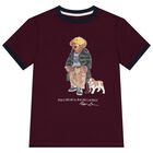 Boys Burgundy Polo Bear T-Shirt, 1, hi-res
