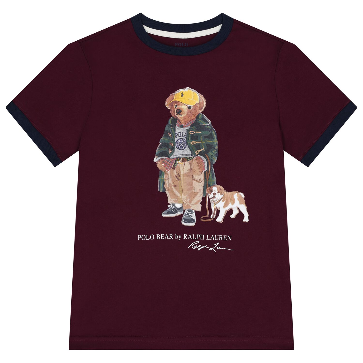 Boys Burgundy Polo Bear T-Shirt, 1, hi-res