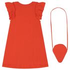 Girls Orange Dress Set, 3, hi-res