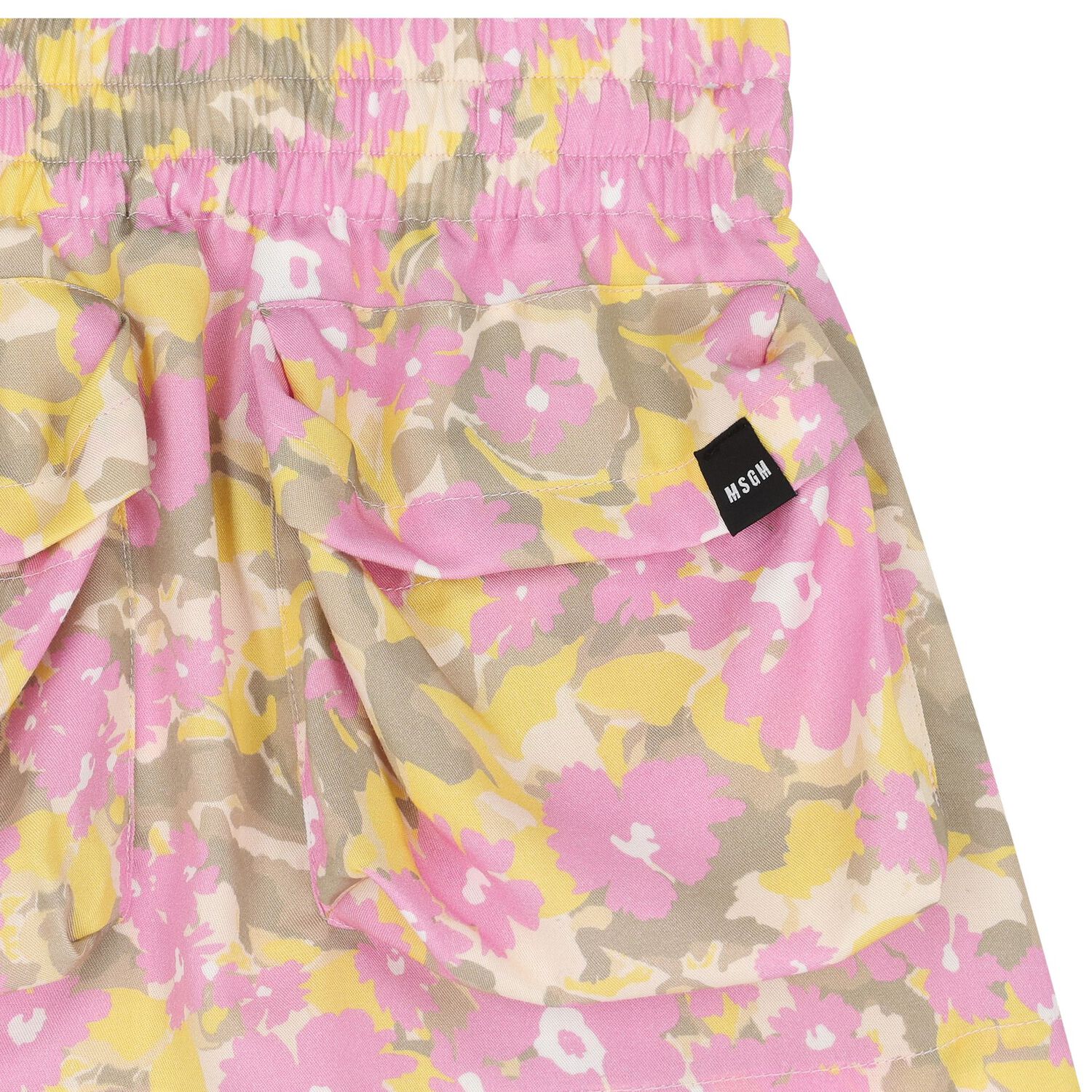 Girls Pink Logo Floral Skirt, 1, hi-res