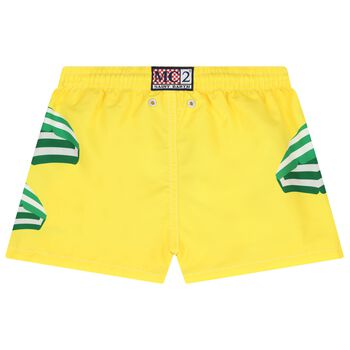 Boys Yellow Logo Swim Shorts