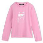 Girls Pink Choupette Long Sleeve Top, 1, hi-res