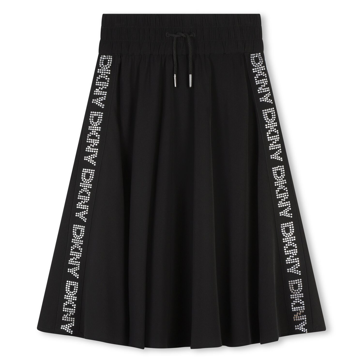 Girls Black Logo Chiffon Skirt, 1, hi-res