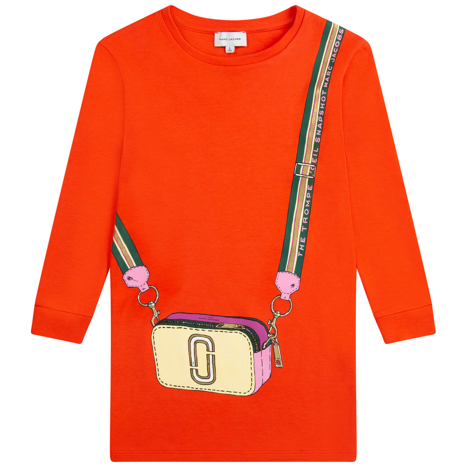 Girls Orange Logo Dress, 2, hi-res image number null