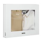 Baby Boys White & Beige Logo Shorts Set, 1, hi-res