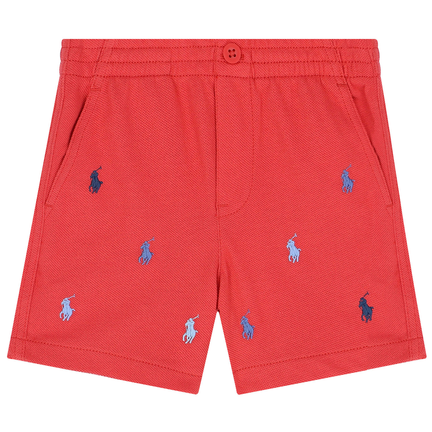 Baby Boys Navy Blue & Red Logo Shorts Set, 1, hi-res