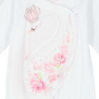 Baby Girls White Swan Babygrow, 1, hi-res