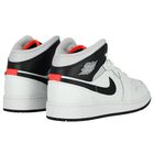 White & Black Air Jordan 1 Mid Trainers, 5, hi-res