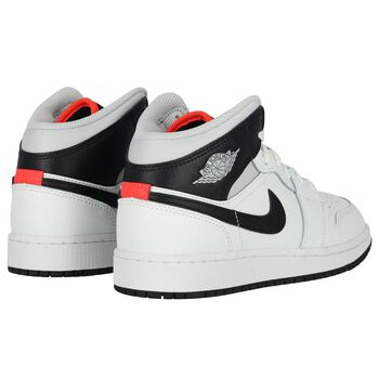 White & Black Air Jordan 1 Mid Trainers