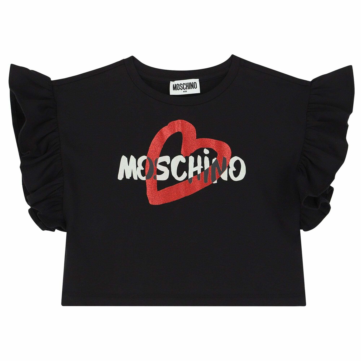 Girls Black Logo T-shirt, 2, hi-res