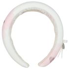 Girls Pink & White Jacquard Headband, 1, hi-res